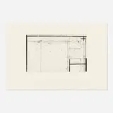 Richard Diebenkorn, Softground Cross (from the Four Softgrounds series), 1982, soft ground, etching and drypoint on BFK Rives