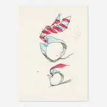 Rolling Collar and Tie by Claes Oldenburg, 1995, lithograph in colors on Somerset, sold Jan 2022