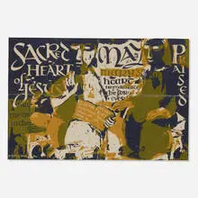 christ and mary by Corita Kent, 1954, screenprint in colors, sold Nov 2021