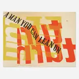 a man you can lean on by Corita Kent, 1966, screenprint in colors on pellon, sold Nov 2021