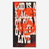 god is alive (part 1) by Corita Kent, 1969, screenprint in colors, sold Nov 2021