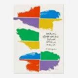 we know what we are by Corita Kent, 1977, screenprint in colors, sold Nov 2021