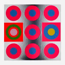 Peter Gee, Untitled, c. 1968, screenprint in colors on metallic paper