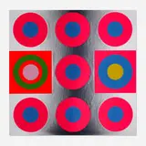Peter Gee, Untitled, c. 1968, screenprint in colors on metallic paper