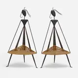 Mingazzi, Children's chairs, pair, c. 1955, wrought iron, cane