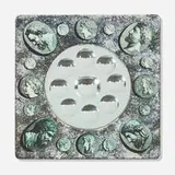 Cammei mirror by Piero Fornasetti, c. 1956, lithographic transfer-printed and lacquered wood, mirrored glass, sold Oct 2021