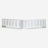 Cabinets, pair by Ello Furniture Co., c. 1975, mirrored glass, polished stainless steel, sold Oct 2021