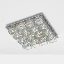 Gaetano Sciolari, Ceiling light, c. 1970, chrome-plated and enameled steel, molded glass