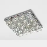 Gaetano Sciolari, Ceiling light, c. 1970, chrome-plated and enameled steel, molded glass
