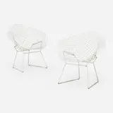 Harry Bertoia, Diamond chairs, pair, 1952, enameled steel