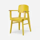 Armchair by Jean Prouvé, c. 1950, lacquered wood, sold Oct 2021