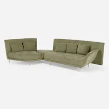 Massimo Iosa Ghini, New-tone sectional sofa, 1989, microfiber upholstery, aluminum