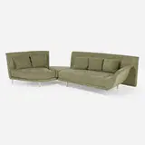 Massimo Iosa Ghini, New-tone sectional sofa, 1989, microfiber upholstery, aluminum