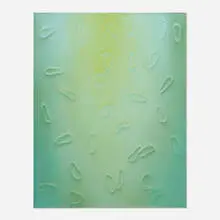 Carl Ostendarp, Rubber Band Drawing, 1989, enamel on paper