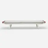 A.R. Cordemeijer, Cleopatra daybed, 1953, enameled steel, lacquered wood, upholstery