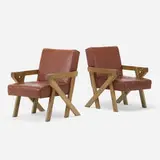 Ali Tayar, Chairs from Pop Pub, New York, pair, 2011, leather, oak