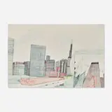 Wesley Willis, Chicago River Civic Center, 1988, ballpoint pen and felt marker on artboard