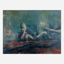 Tony Scherman, Woman in Bar, 1988, encaustic on canvas
