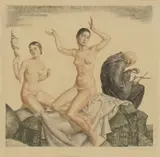 Ivo Saliger, Untitled, c.1920 etching in colours