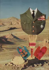 Pierre, Untitled, 1931-2007) Military Desert Madness collage on canvas