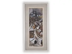 František Emler, Hradčany, 20th century, Ink, watercolour, gouache, paper