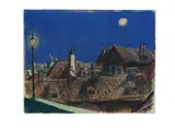 Josef Adolf Šálek, Up on the Roofs, 1954, Pastel on cardboard