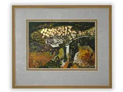 Vilém Plocek, Petrified Fish, 1995, Mixed media, paper