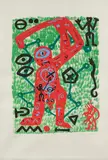 A. R. Penck, Golfer, 1994, Farblithografie auf Bütten