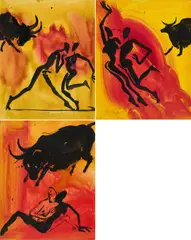 Helge Leiberg, Konvolut von 3 Gemälden, 2001, Jeweils: Acryl auf Leinwand