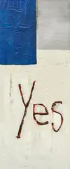 Ohne Titel (Yes) by Martin Kippenberger, 1983, Mischtechnik auf eingeschnittener Leinwand, sold Nov 2024