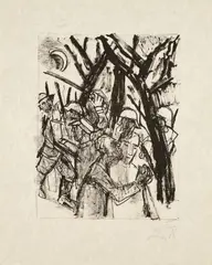 Die Gefangennahme by Otto Dix, 1960, Farblithographie auf weißem Japan, sold Jan 2025