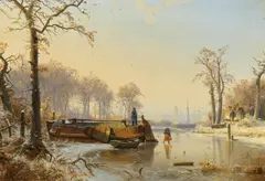 Andreas Achenbach, Winterlandschaft mit vereistem Fluss, 1836, Öl auf Leinwand