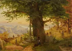 Deutsche Schule, Der Friedhof am Berg, 1836, Öl auf Leinwand