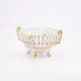 Ovaler Anbietkorb by Meissen, Mitte des 19.Jh, Porzellan, reliefiert, farbig und gold staffiert, sold May 2025