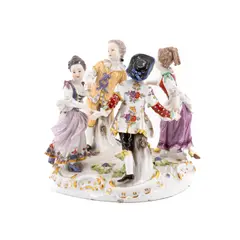 Der Kinderreigen by Meissen, 19. Jh, Porzellan, farbig staffiert, gold dekoriert, sold Nov 2024