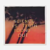 Ed Ruscha, Science is Truth Found Out (RED)ition, 2022, silk twill scarf