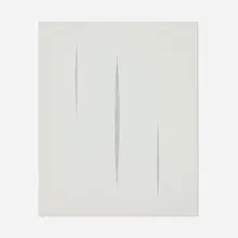 Lucio Fontana, Untitled (Silver Concetto Spaziale), 1966