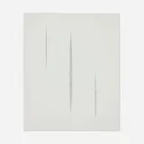 Untitled (Silver Concetto Spaziale) by Lucio Fontana, 1966, sold Apr 2023