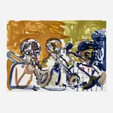 Romare Bearden, Brass Section (Jamming at Minton's) (from the Jazz Series), 1979, lithograph in colors on Arches