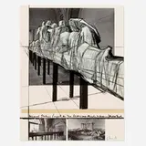 Christo, Wrapped Statues (Aegean Temple, Project for the Glyptothek, Munich), 1988, screenprint in colors with collage on Arches Cover
