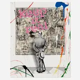 Thierry Guetta, Keep It Real (Pink) (Unique), 2022, screenprint in colors with hand-painting