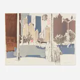 Fairfield Porter, New York Steet Scene, 1969, lithograph in colors on Arches