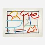 Tom Wesselmann, Fast Sketch Still Life with Fruit and Goldfish, 1989, screenprint in colors on Museum Board