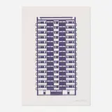 Apartment 11 by Julian Opie, 2021, woodcut on Somerset Velvet, sold Apr 2023