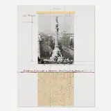 Christo, Wrapped Monument to Cristóbal Colón, Project for Barcelona (from the Columbus: In Search of a New Tomorrow portfolio), 1992, screenprint in colors with collotype and collage