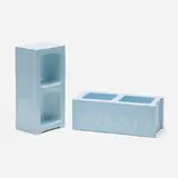 Virgil Abloh, Ceramic Blocks, pair, 2019, Baby Blue-glazed ceramic