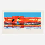 James Rosenquist, Window Washer Glass House, 1978, intaglio in colors and relief print with embossing and hand-coloring applied with a rubber tire on Pescia Italia