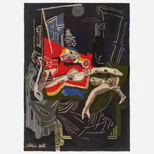 Nature morte au clair de lune by Salvador Dalí, 1980, hand-woven wool, sold Mar 2023