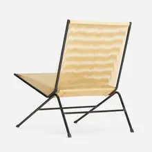 Allan Gould, Lounge Chair, 1952, enameled steel, hemp