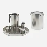 Arne Jacobsen, Cylinda collection, 1967, stainless steel, Bakelite